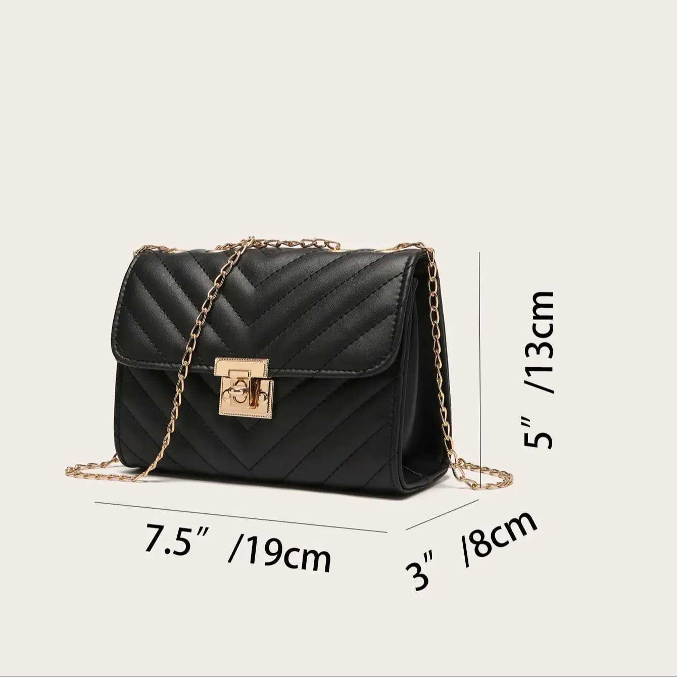 Lingge Chain Small Square Bag Lock Buckle Single Shoulder Crossbody Bag Texture Y250725