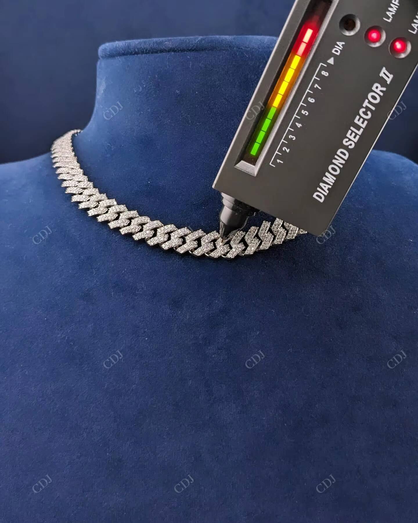 Wholesale Price VVS Moissanite Iced Out Customized Cuban Link Chain Yellow Gold Plated Two Row Square Chain for Mens and Womens