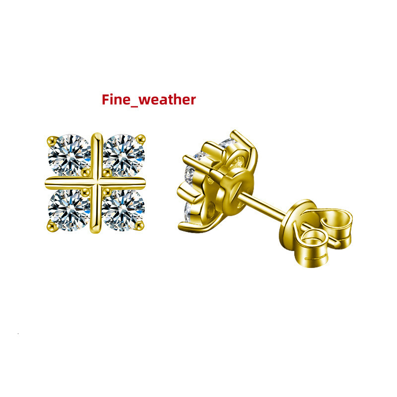 High Quality Fine Jewelry 18K White Gold Plated 925 Sterling Silver Moissanite Stud Earring for Lady Anniversary Party Gift