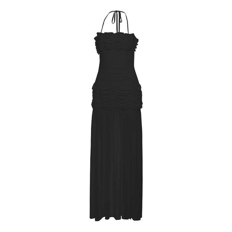 2025 Summer New Ins Style Strapless Camisole Mesh Slimming Backless Bodycon Sexy Dress 612