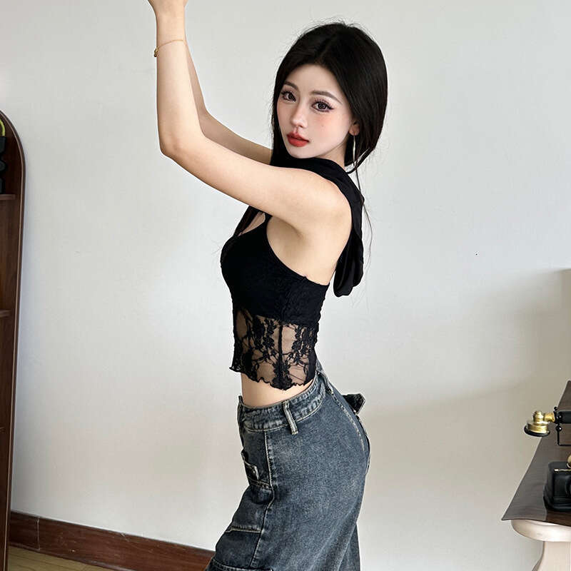 2025 Summer New Style Two-Way Lace Hollow Out Tube Vest Sexy Slimming Versatile Top b7c