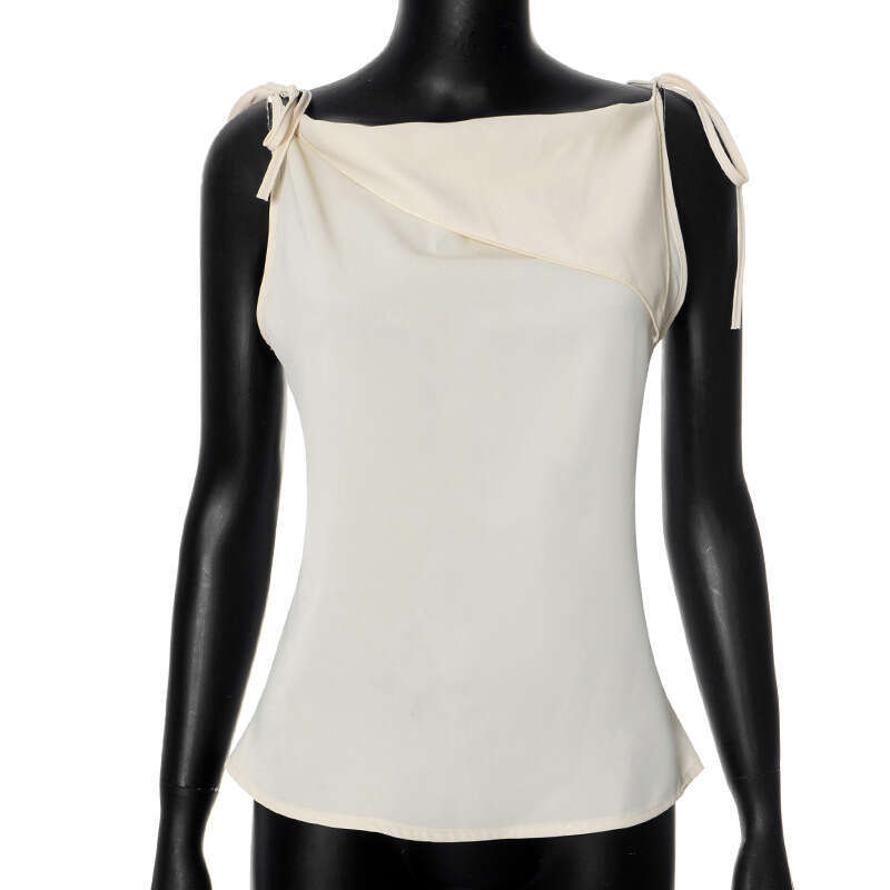 Ytp327 Women's Summer New Lace-Up Patchwork Double-Layer Irregular Tank Top T-Shirt B5