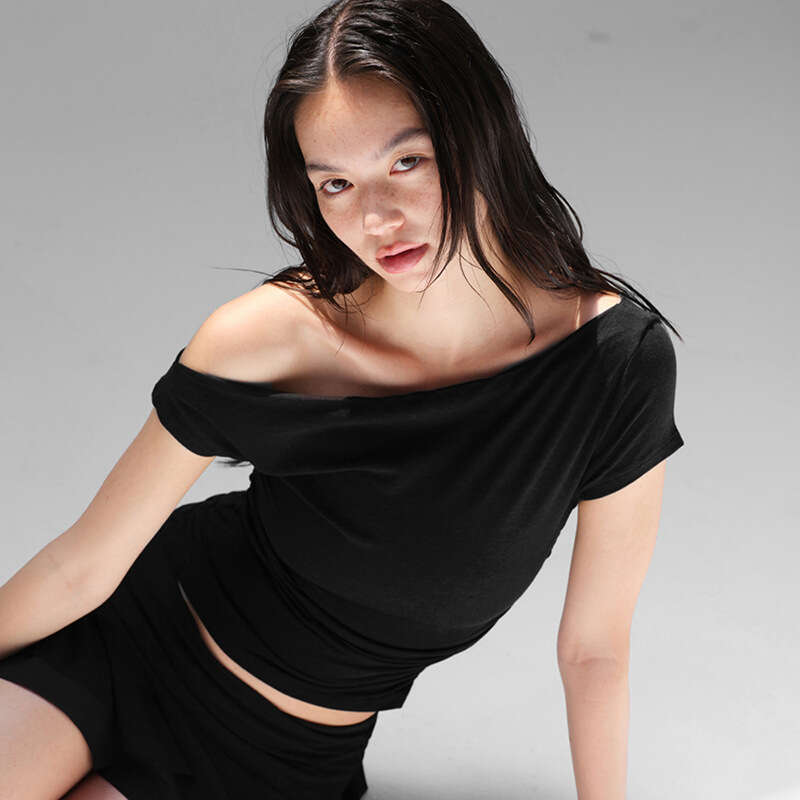 Ytp294 Women's Summer New Solid Color Sleeveless Asymmetrical Off-Shoulder Sexy Top B5