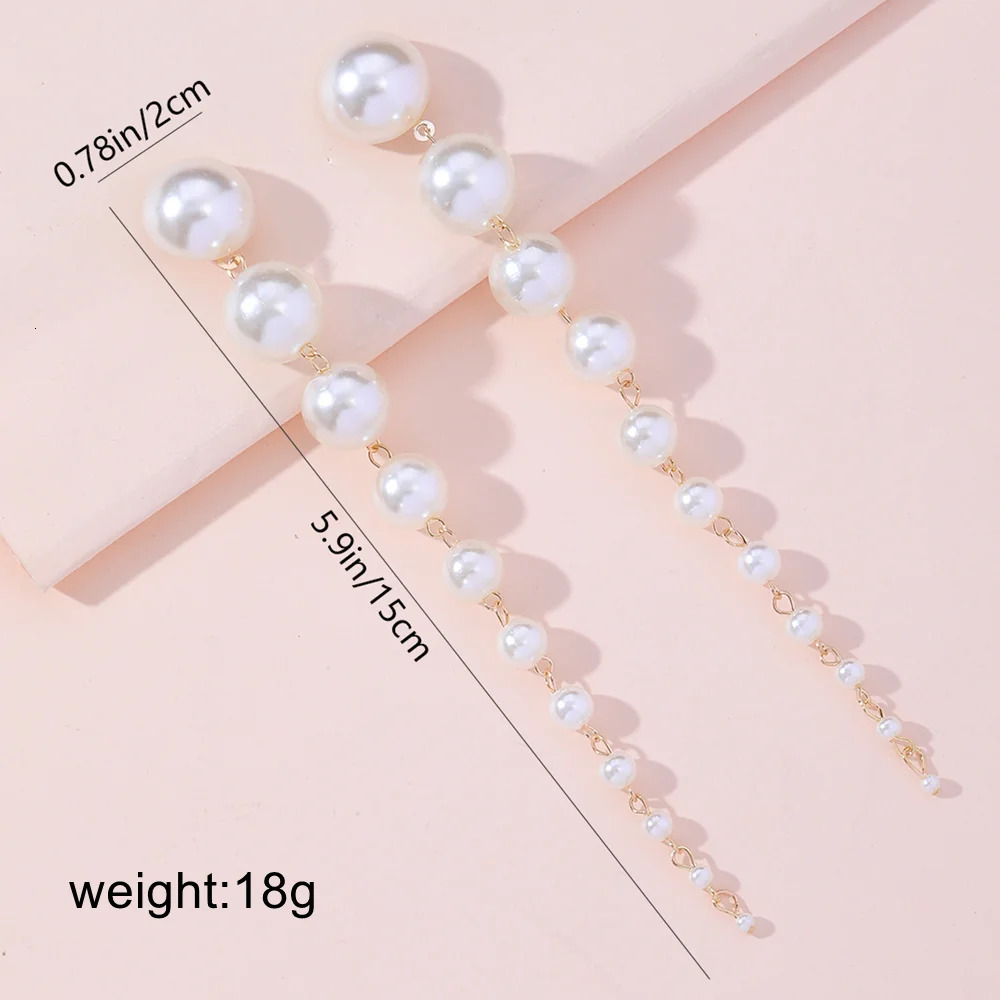 Long Dangling Earring 2024 Trend Elegant Pearl Tassel Earrings Wedding Party Jewelry Accessories 250715