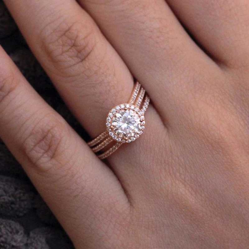 Female engagement ring set square silver crystal bird wedding zircon ring dazzling trend jewelry R531 W250417