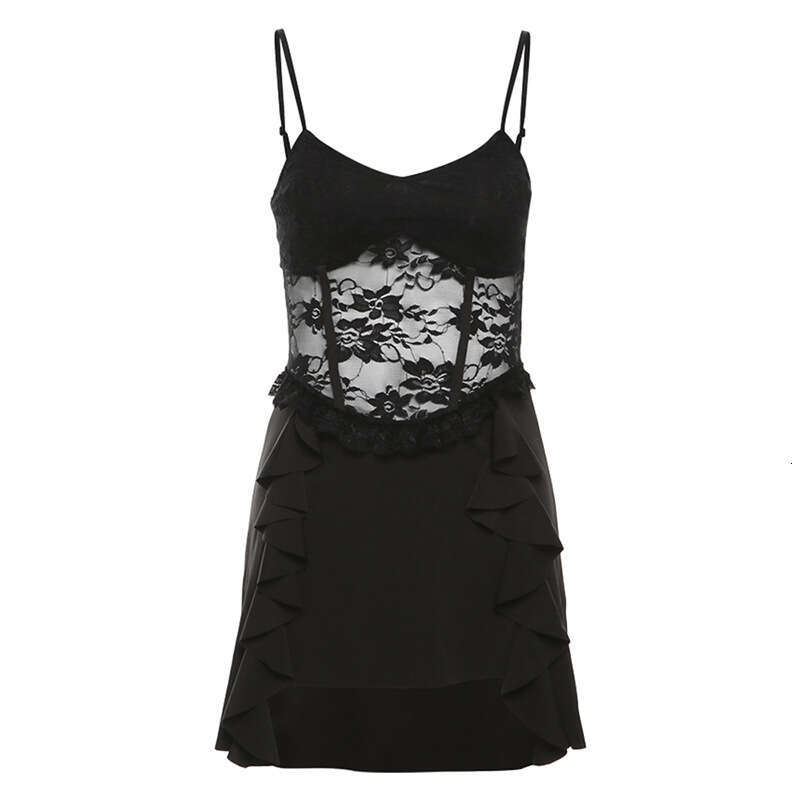2024 Summer New Women's Solid Color Slim Street Fashion High Waist Strap Backless Dress 2f9