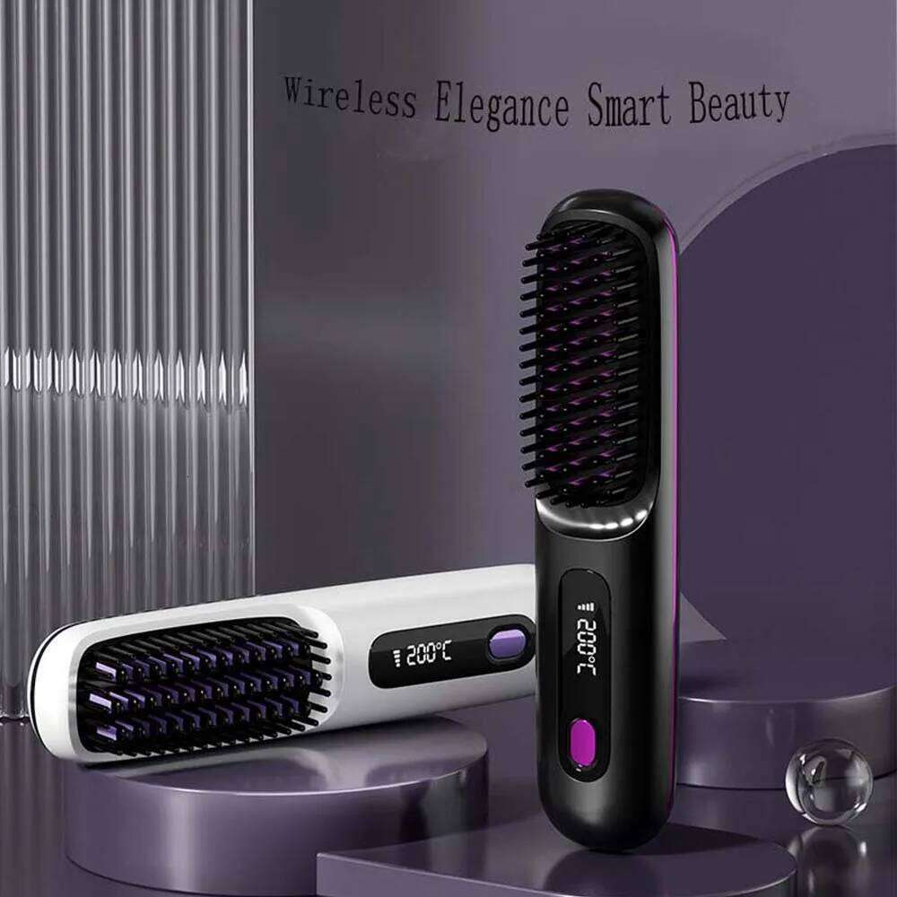 Electric LCD Usb charging portable and fashionable negative ion straight hair comb Styling Tool