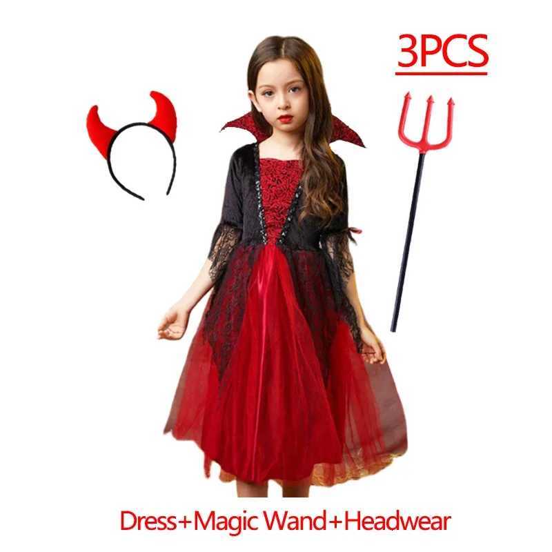 Girls Halloween Witch Costume Children Cosplay Vampire Bat Red Riding Hood Dresses Kids Dress Up Clothes With Hat Carnival Par Z250725