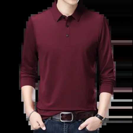 Ice Shred Quick Drying Lapel Polo Shirt Long Sleeve Business Casual Breathable Top 2024 Spring Fashion Men Clothing Soft T-shirt XJ250725