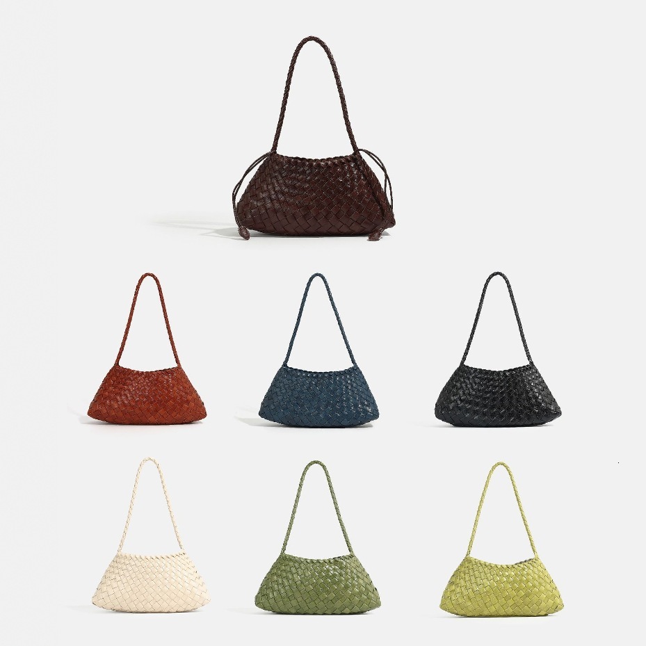 Free Shipping Designer New Woven Single Shoulder Crossbody Women's Fashion Urban Simple Dumpling Shape Handbag Leisure Vacation Beach Bag TUES