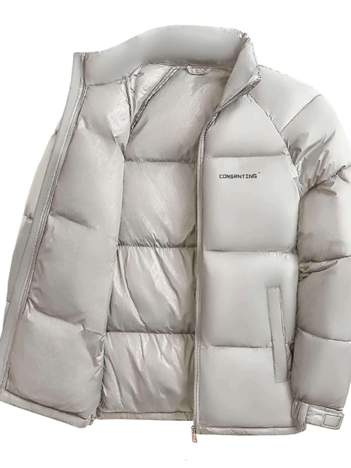 Mens Winter Cotton Jacket Stand Collar Down Cotton Coat Warm Bread Sle Printed Color Fashion High Quality X250725