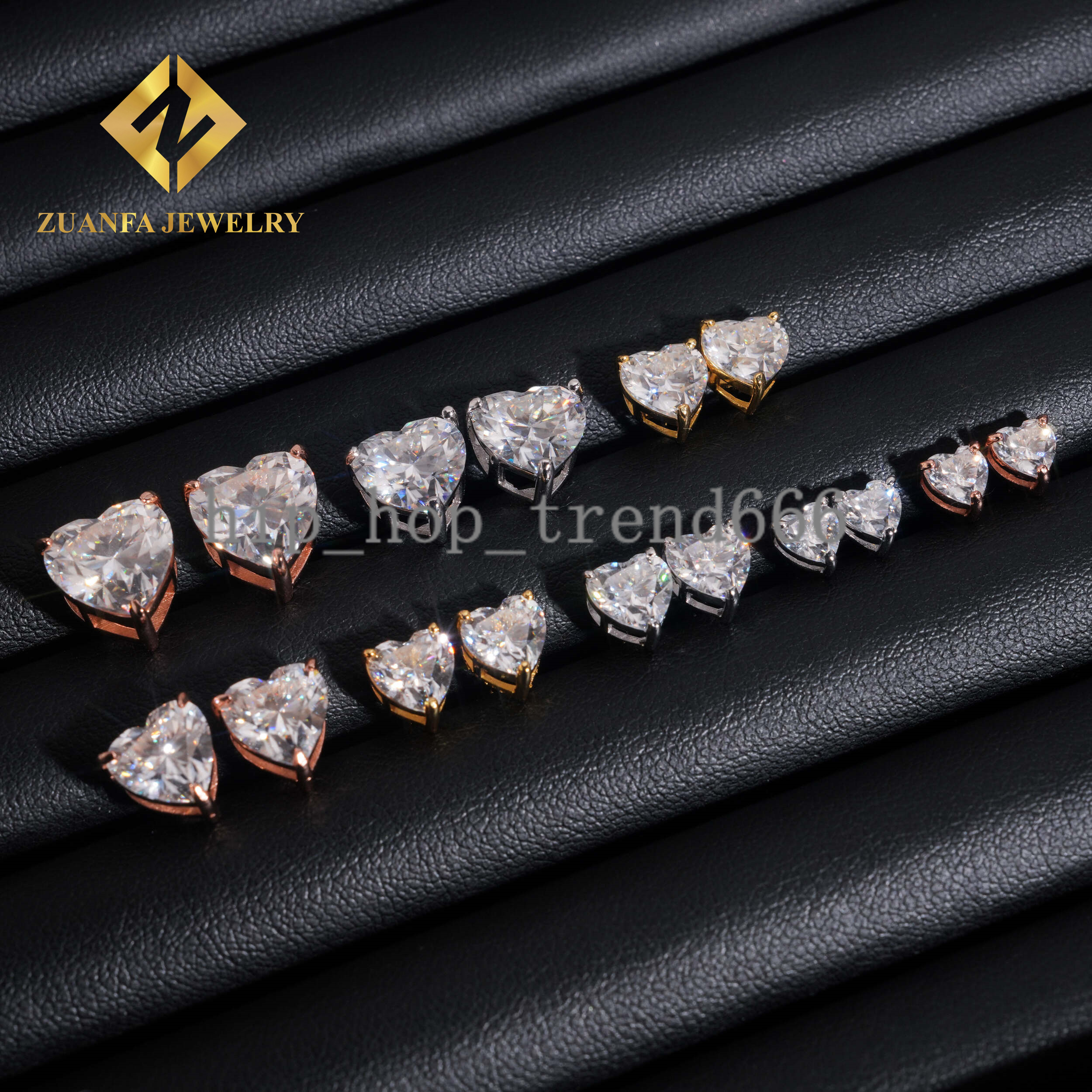 Pass Diamond Tester 925 Solid Silver D Color VVS Heart Shape Moissanite Stud Earrings Men Women Earrings Daily Wear