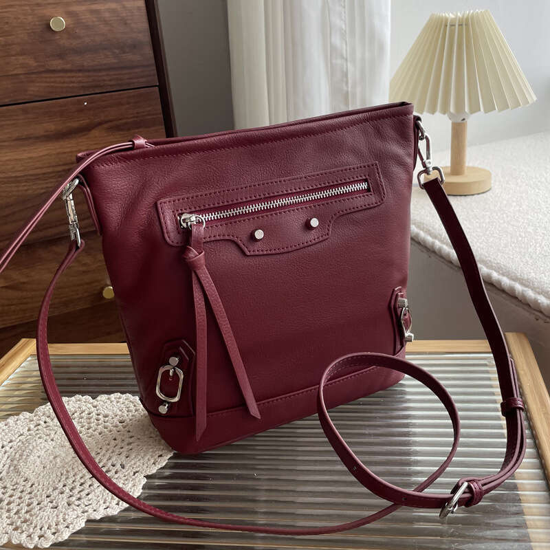 High-End Bucket Crossbody New Trend Genuine Leather Shoulder Large Capacity Commuter Tote Bag Women Cowhide