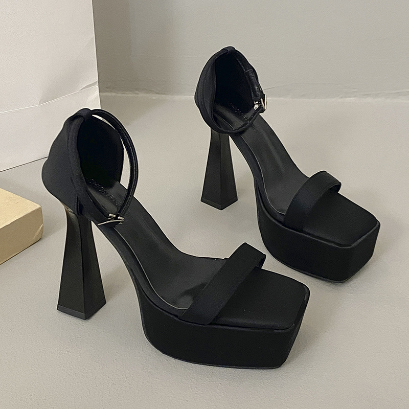 Ddmysports Casual One Strap For Women Sexy Nightclub Show Stage Chunky Heel Waterproof Platform High Heels Outdoor Shoes