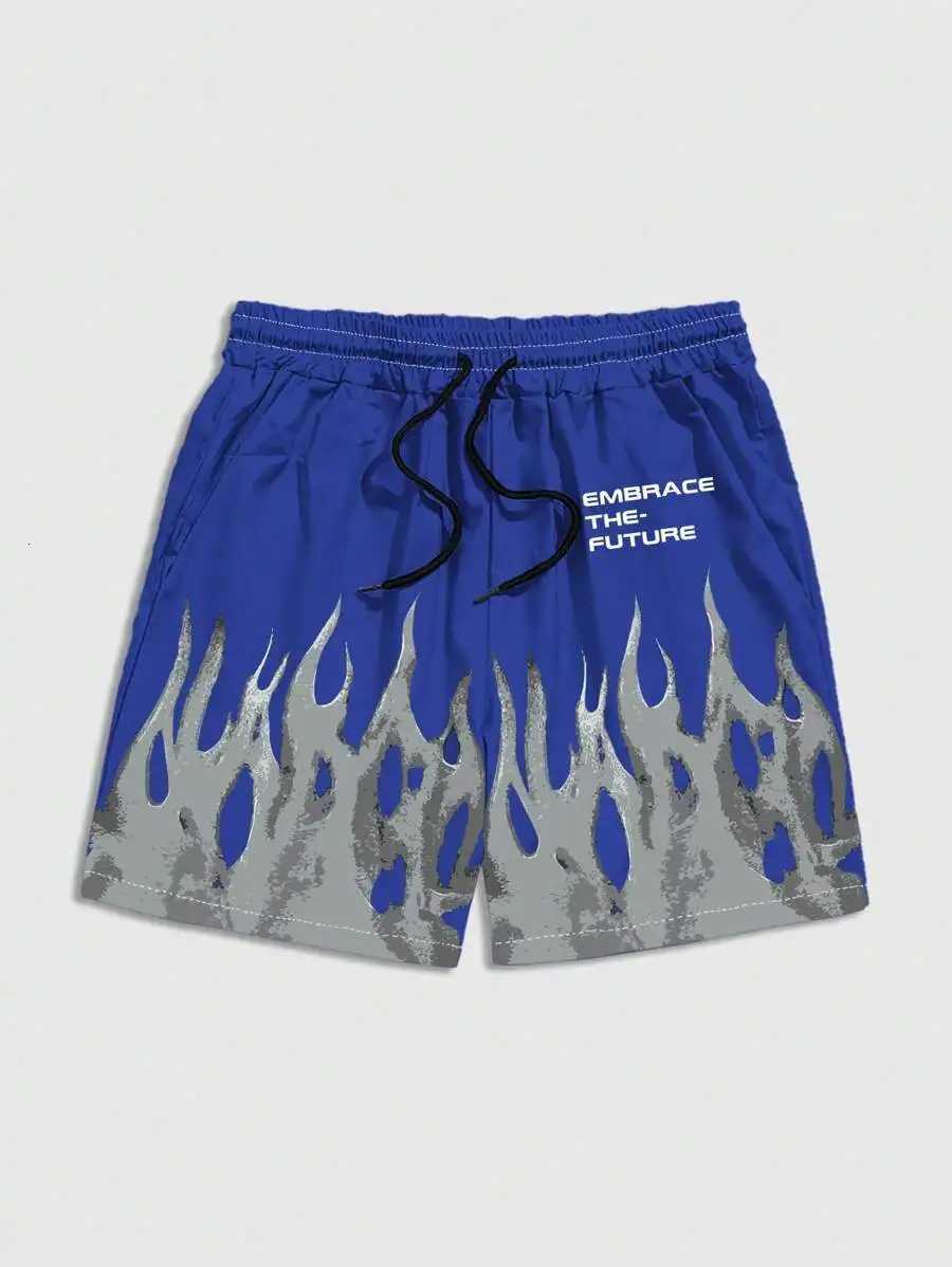 New Mens Summer Shorts Loose Luxury Shorts 3D Printing Casual Flame Letter Printing Harajuku Shorts Sports Quick Drying Shorts W250724