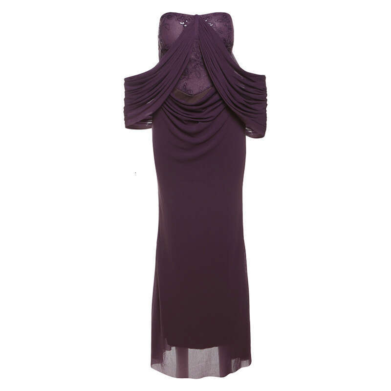 2025 Summer New French Style Off-Shoulder Slim Fit Elegant Waist-Cinching Sleeveless Tube Top Long Dress for Women 21d