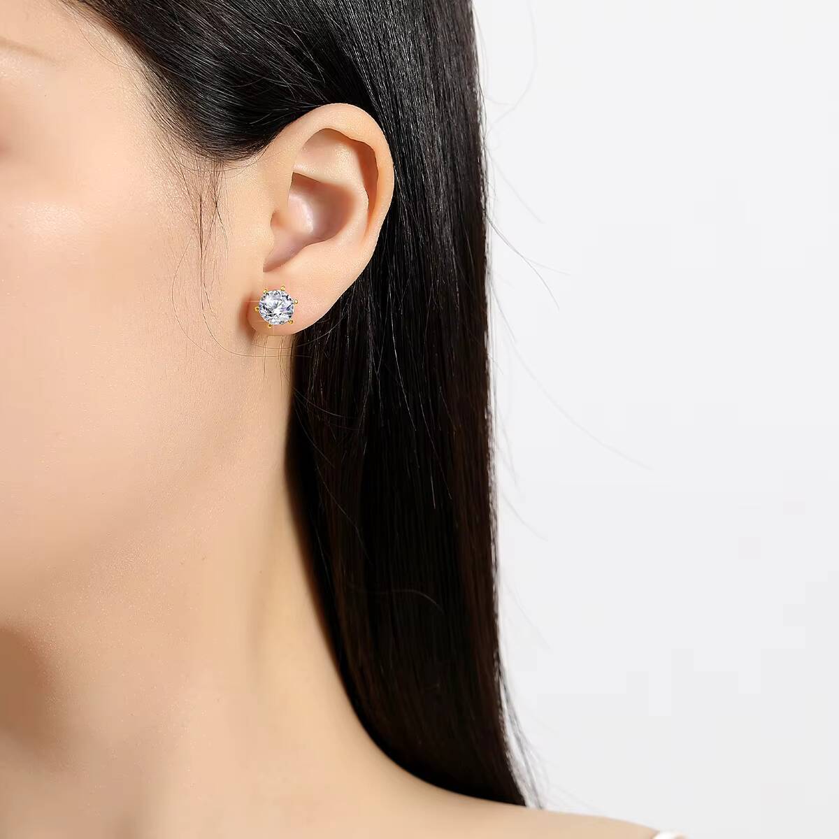 Fine Jewellery Earrings 0.3ct 0.5ct 1ct 2ct Moissanite Diamond Woman Gift Engagement 6 Claws Hollow 18K Gold Earrings