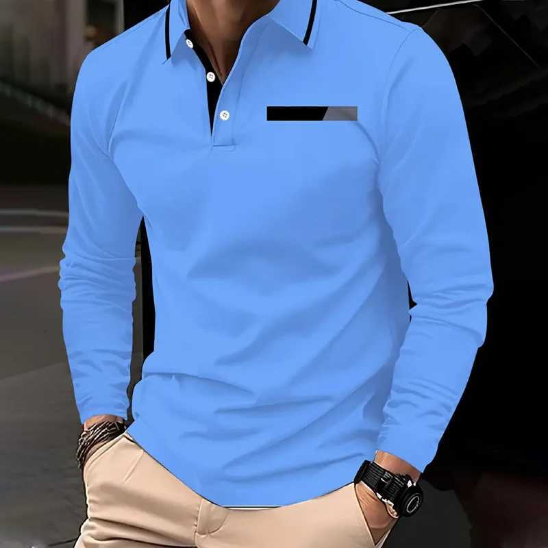 100% Polyester Elasticity Comfortable Polo Shirt Men Long Sleeve Polo Shirt Men Casual Fashion Golf Polo Shirt XJ250725