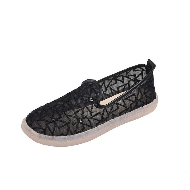 Hollow for Women Breathable Mesh Non-Slip Summer Versatile Slip-On Lazy Shoes Flat Loafers Trendy ddmythur