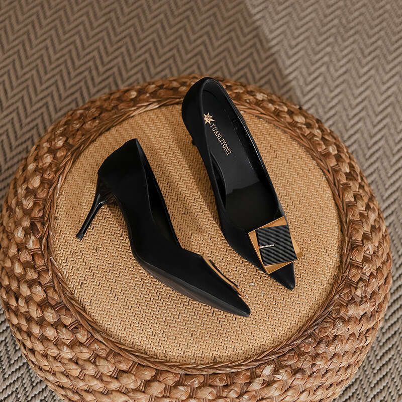 2025 Spring Summer Fashion Versatile Genuine Leather Women's High Heels Thin Heel High-end Sexy Single Shoes for Women