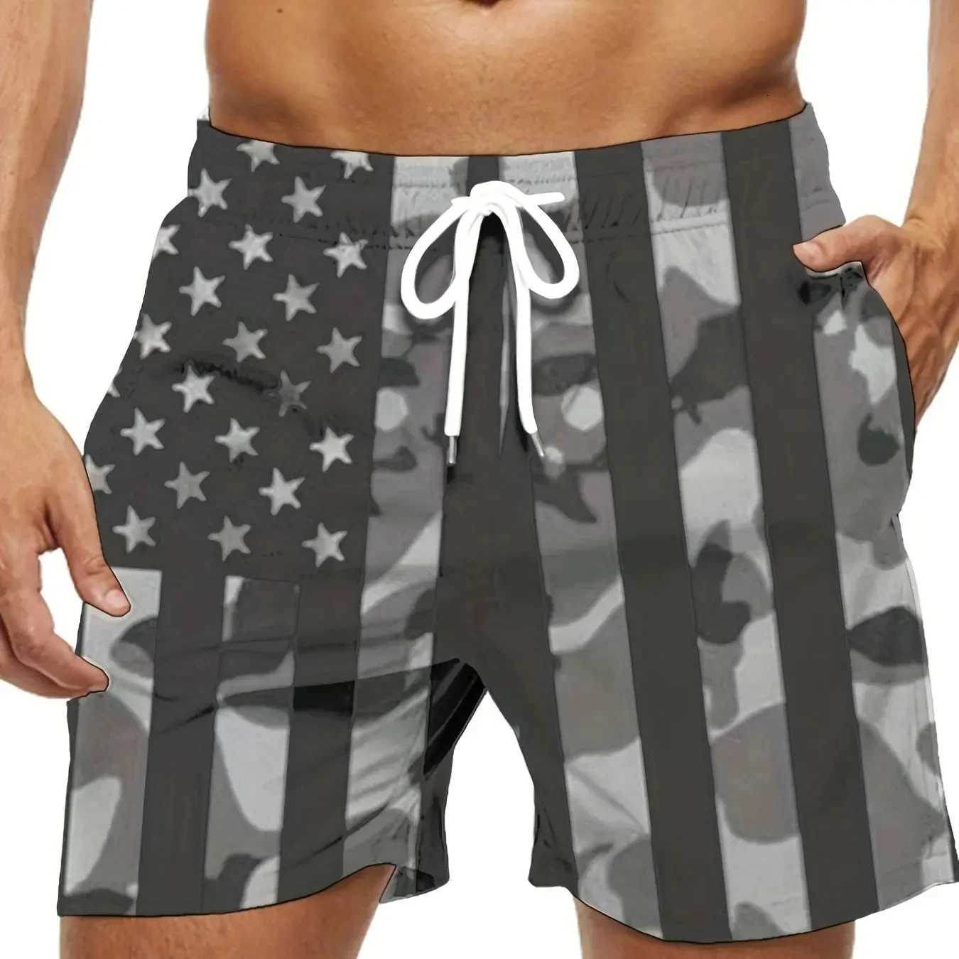 American Flag Print Swimwear Shorts Summer Mens Beach Shorts Breathable Short Quick Dry Sport Shorts Joggering Men Shorts W250724