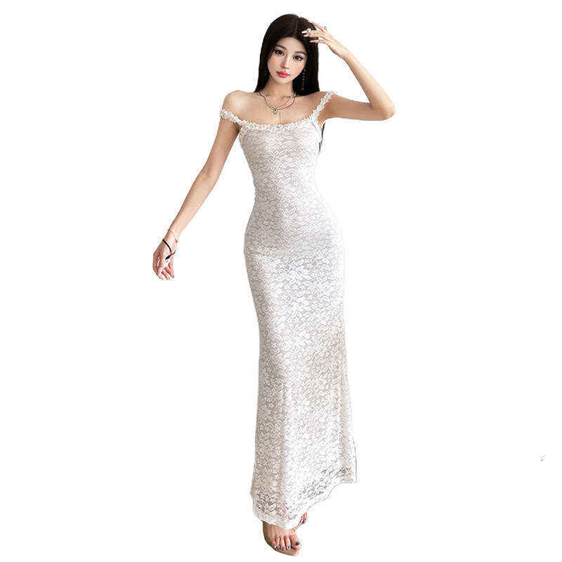 2025 Summer New Pure Desire Sexy Backless Lace Strap Trim Slim Fashion Dress for Women 469