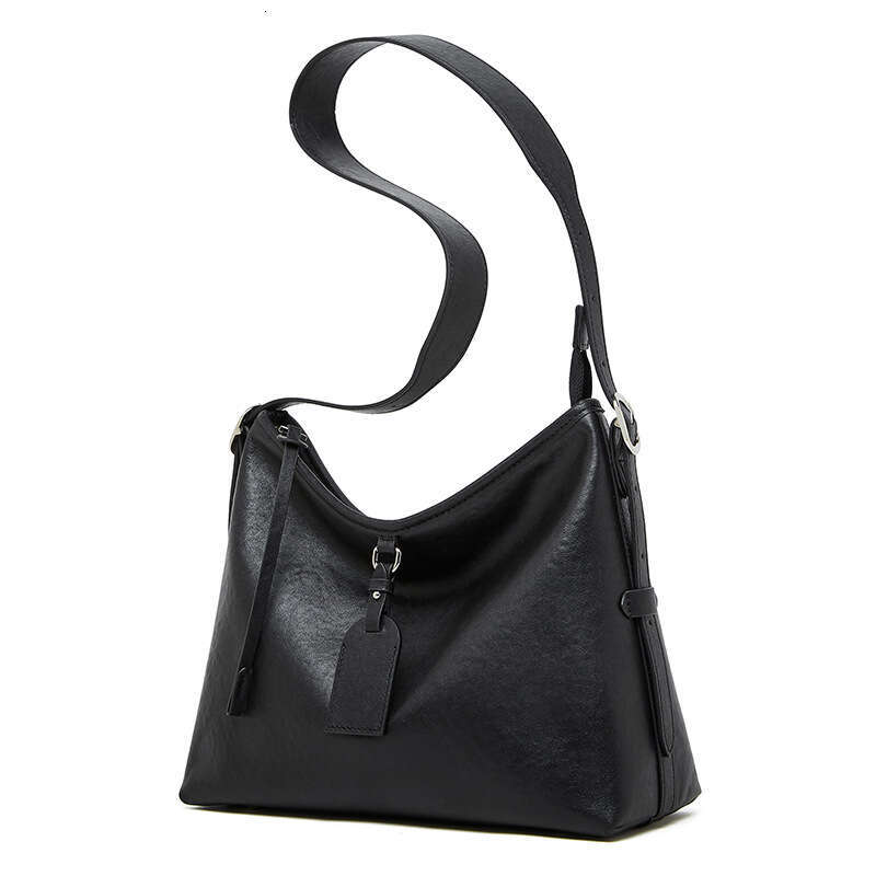 Designer Luxury Women's Lazy Style Top Layer Tanned Leather Tote Large Capacity Shoulder Simple Versatile Crossbody Bag