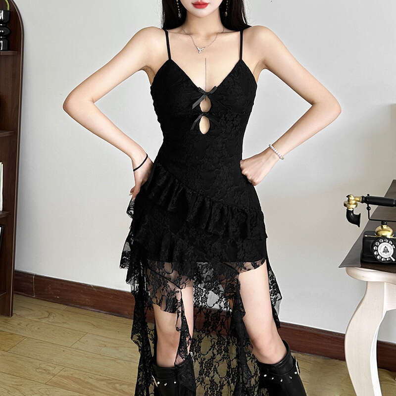 2025 Spring New Women's Solid Color Slim Fit High Waist Fashion V-neck Strap Sleeveless Dress c49