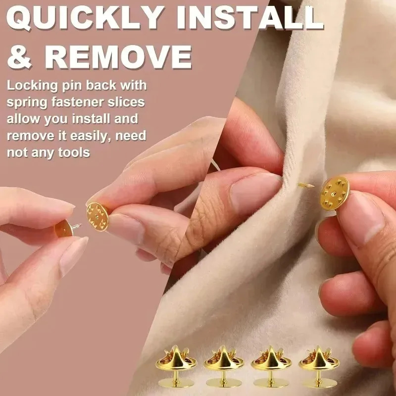 Metal Nail Tie Tack Pins DIY Brooch Accessories Nail Tie Tack Lapel Pin Back Clutch Butterfly Clasp Round Pinch Clip Base Pins 250723