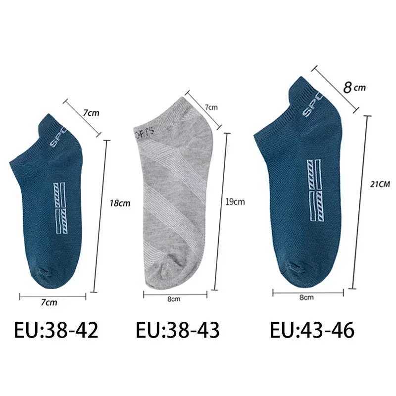 5 Pairs/Lot High Quality Men Ankle Socks Breathable Cotton Sports Mesh Casual Athletic Thin Cut Short Socks Plus Size X250725