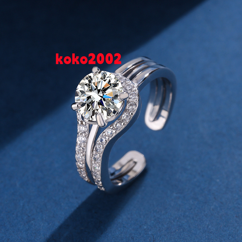 Mid-to-High-End 925 Silver Minimalist Moissanite Rings Sleek Twisted Bands Classic Luxurious Accessories Custom Bulk Orders