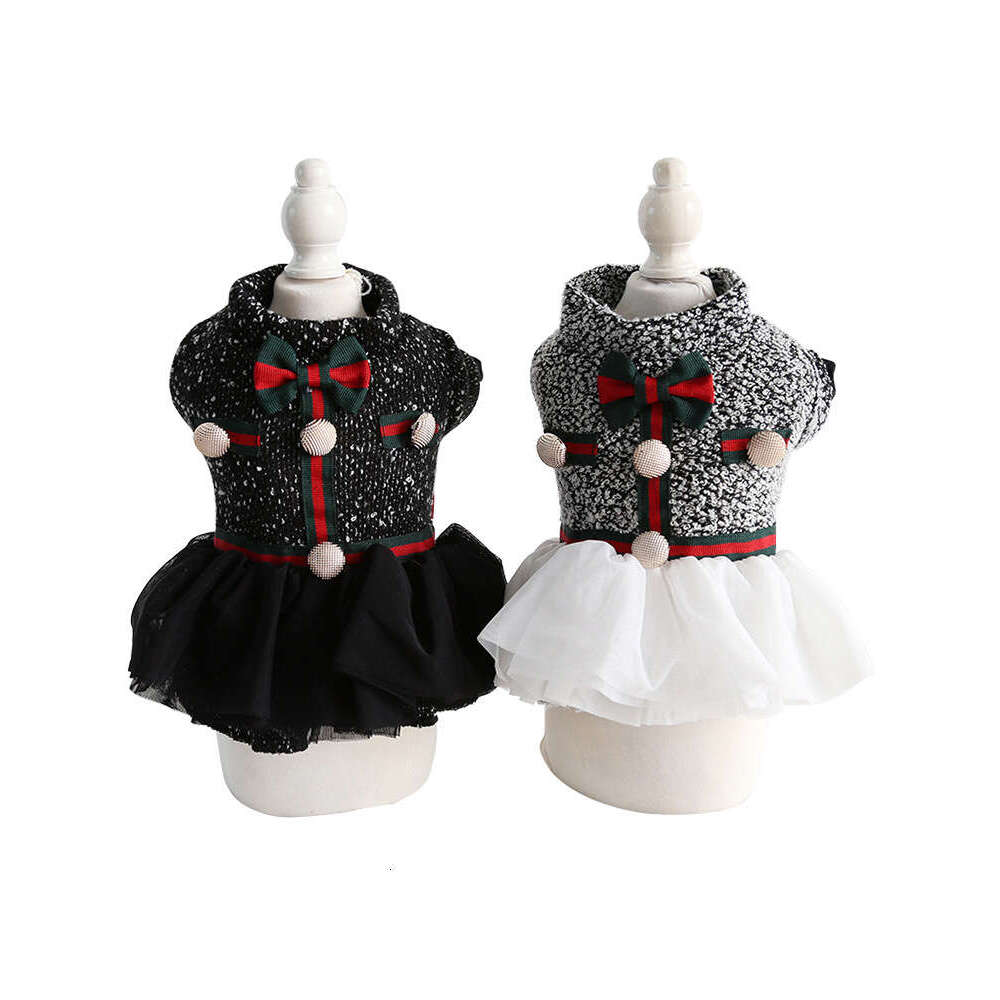 Charming Autumn-Winter Ensemble: Petite Pup's Elegant Thicker Coat Styled Like a Royal Attire