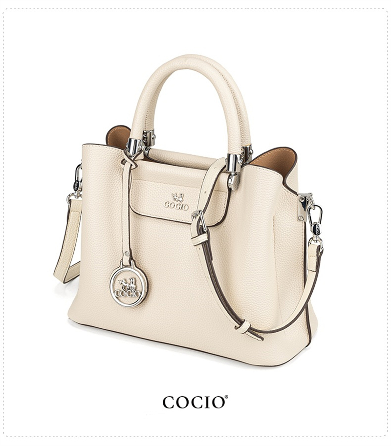 COCIO designer Shoulder Bags New minimalist versatile large capacity fashionable casual bucket bag hot genuine leather womens bag black white