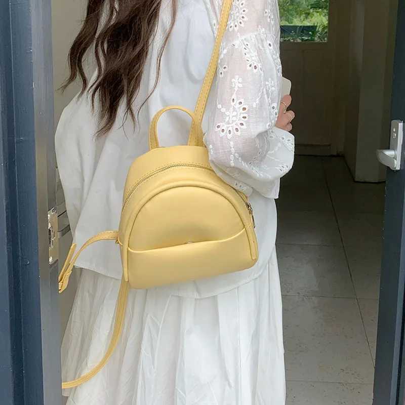 Soft PU Leather Wen Backpack Small Casual Travel Ladies Backpack Fi Fem School Bag for Girls Bagpack Mochila Daypack Y250724