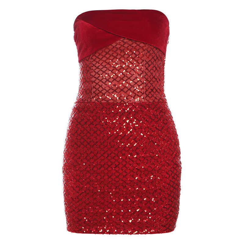 2024 Autumn New Women's Solid Color Slim Fit Fashion Off-Shoulder Strapless Backless Dress 105
