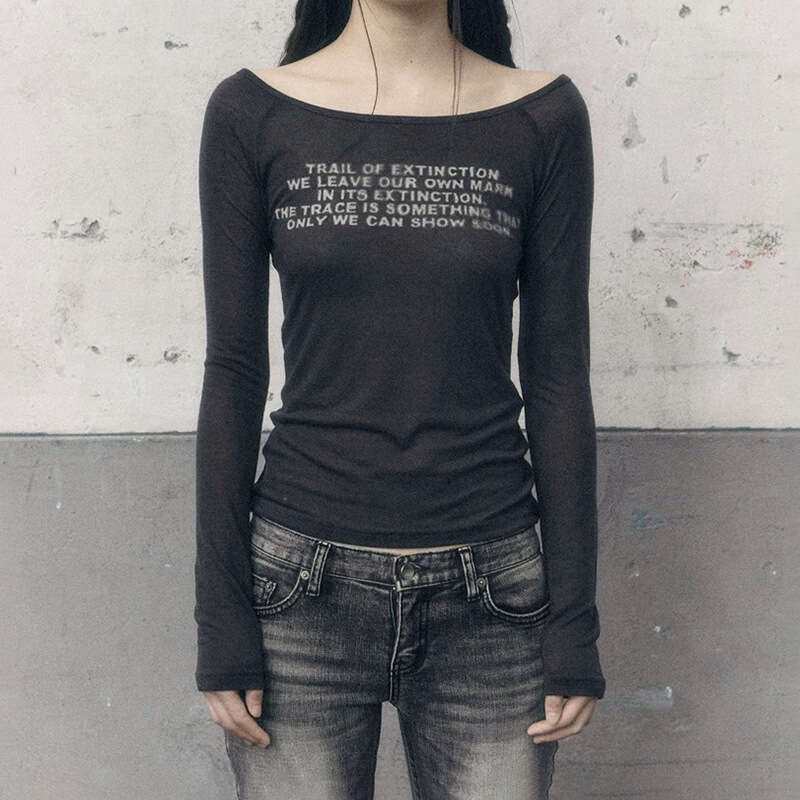 INS2024 Summer New Women's Solid Color Slim Street Fashion Off-Shoulder Long Sleeve Top 788