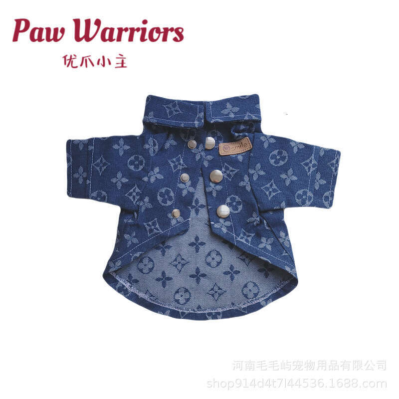 Large Dog Golden Retriever Samoyed Giant Poodle Corgi Denim Shirt Puppy Clothes Trendy Brand Teddy Bichon West Highland White Terrier Cat