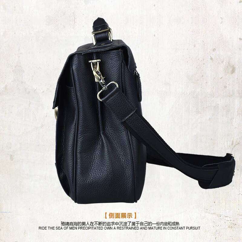 FANCODI Genuine Briefcase men Business Male Portfolio Attache Case Leather 15.6" Laptop Bag Office tote Handbag big OLOEY