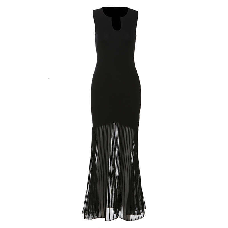2025 Summer New Solid Color Slim Fit Pure Desire Waist-Cinching Elegant Slimming Fashionable Daily Dress for Women c89