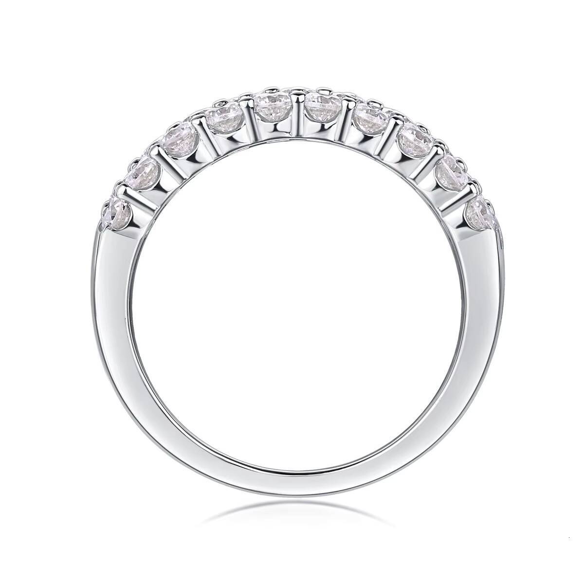 Pass Diamond Tester 3 Rows Round Main Diamonds Wedding Band Zigzag Set VVS Moissanite Solid 925 Silver Bands Open Rings for Men