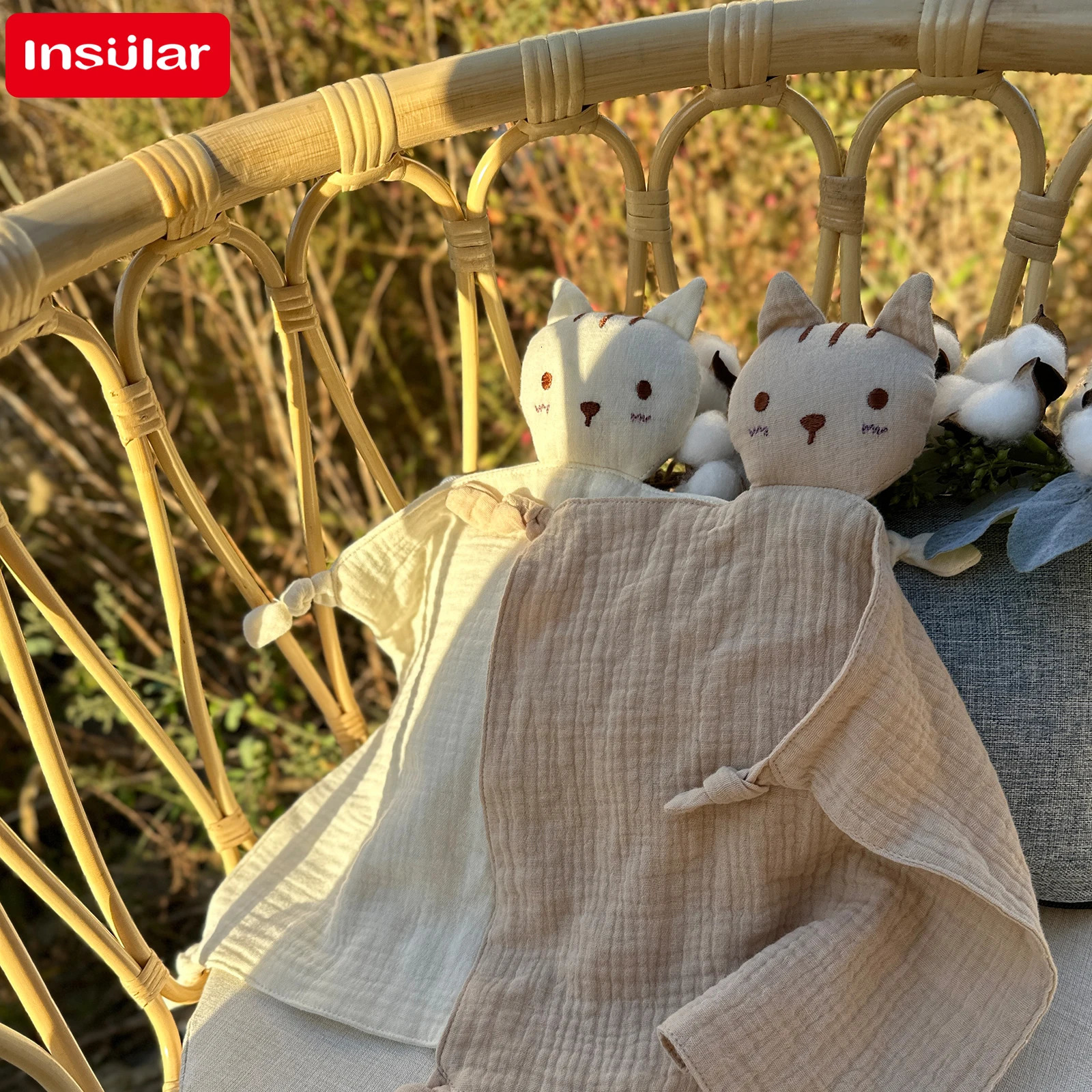 Muslin Baby Comfort Towel Cotton Comforter Blanket Soft born Sleeping Dolls Kids Fashion Sleep Toy Soothing Appease Bibs 250725