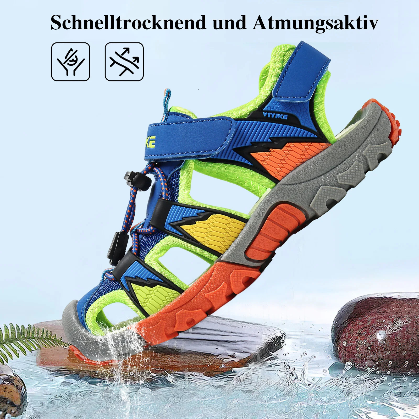 Boys Girls Sports Sandals Summer Kids Closed Toe Outdoor Athletic Water Shoes Child Pool Beach Sandals 250725