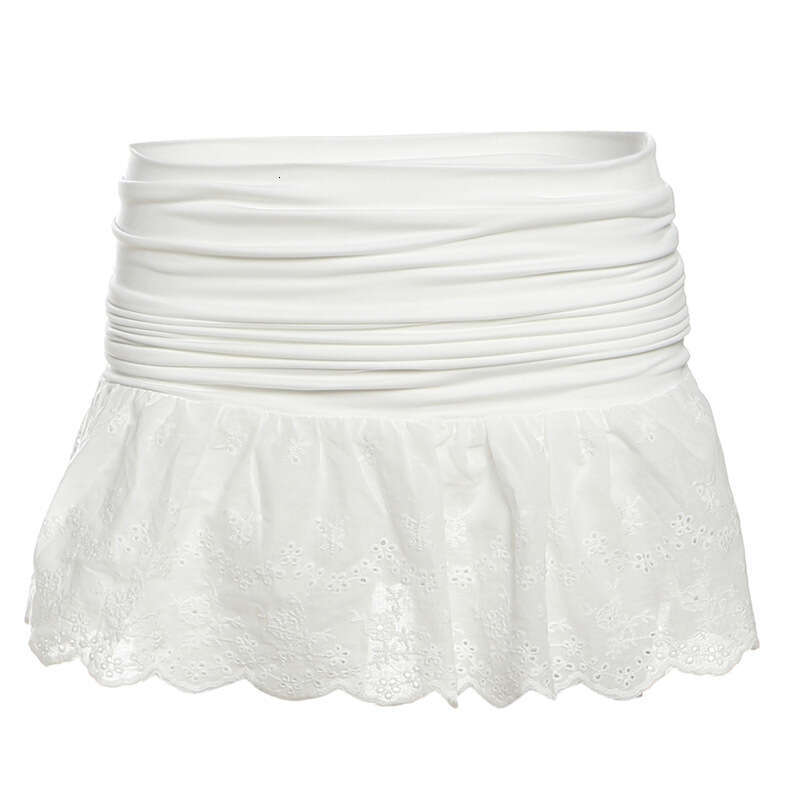 2025 Spring New Women's Solid Color Slim Fit Street Fashion Low Waist Pleated Skirt a64