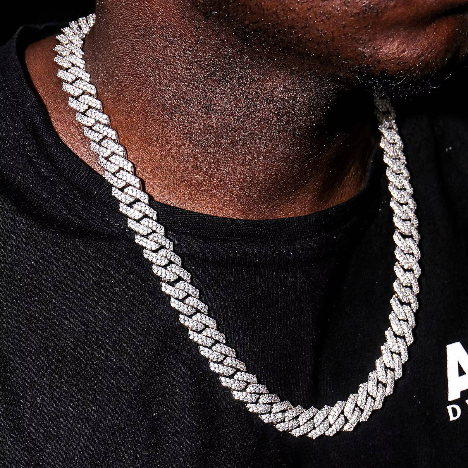 Wholesale Custom 6mm Cuban Link Chain Necklace 18/20/22in Silver Gold Plated Choker Hip Hop Moissanite Jewelry