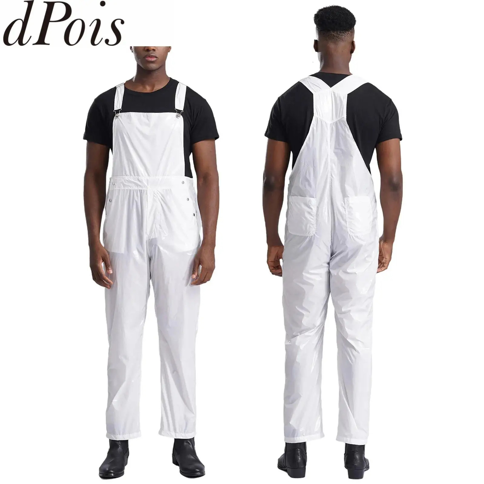 Men Workshop Uniforms Adjustable Straps Bib Overalls Water Resistant Jumpsuit with Pockets Working Coveralls Welding Suit Romper 250725