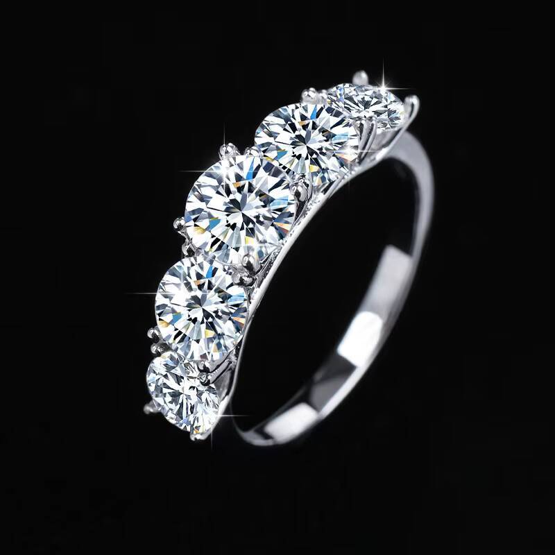 5pcs D Color S925 Sterling Silver Women Wedding Band 3.6 Ct VVS Moissanite Engagementfinger Ring