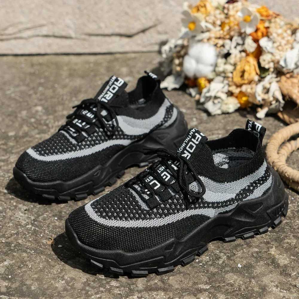 New Fly Woven Mesh Casual Breathable Sneakers Korean Style Thick-Soled Daddy Shoes Mesh Red Shoes Light Running Shoes XJ250725