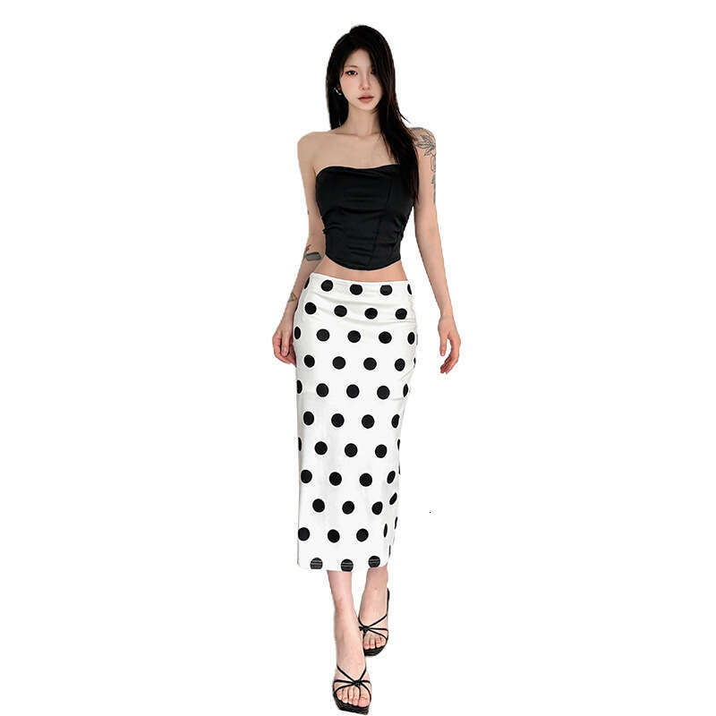 2025 Summer New Casual High Waist Slimming Elegant Personality Trendy Polka Dot Fashion Women's Skirt 139