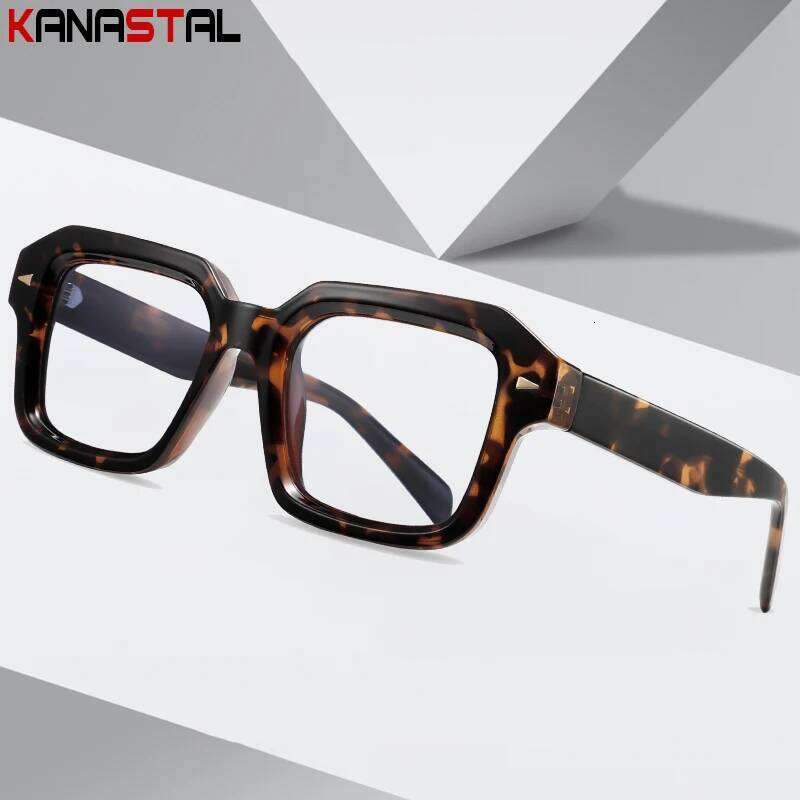 Men Prescription Glasses Optics Lenses Myopia Reading Eyewear Women Blue Light Blocking Computer Acetate Square Eyeglasses Frame
