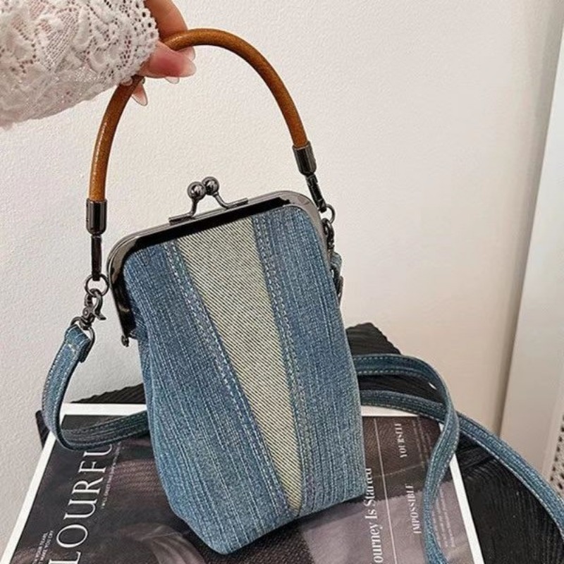 Handbag Denim Mobile Phone Handbag Literary Design Messenger Bag
